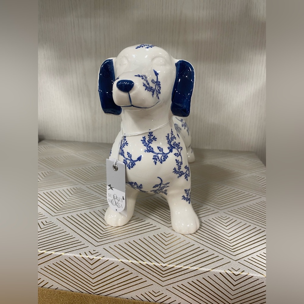 Selena Surrey Blue and White floral Ceramic Dachshund Figurine - Brand new - Picture 6 of 12